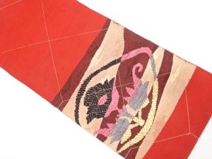 未使用品　花模様織り出し　名古屋帯